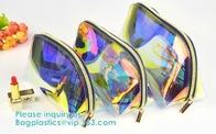 Holographic Color Bag Neon Bag Clear Pvc Cosmetic Make Up Bag in Rainbow,holographic Ziplockk bagholographic laser handy