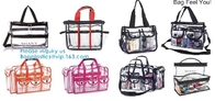 Adjustable Shoulder Strap and Zippered Top, Stadium Security Travel &amp; Gym Clear Bag, Perfect for Work, School